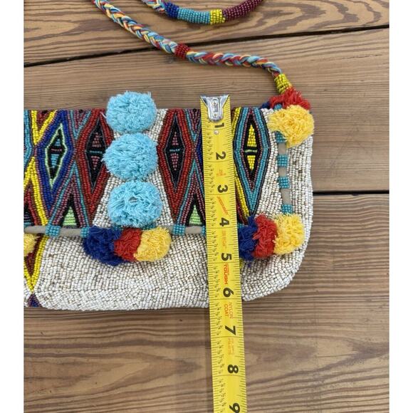 Anthropologie Imayin Handmade Seed Beads Beaded Convertible Crossbody Bag - Picture 5 of 9